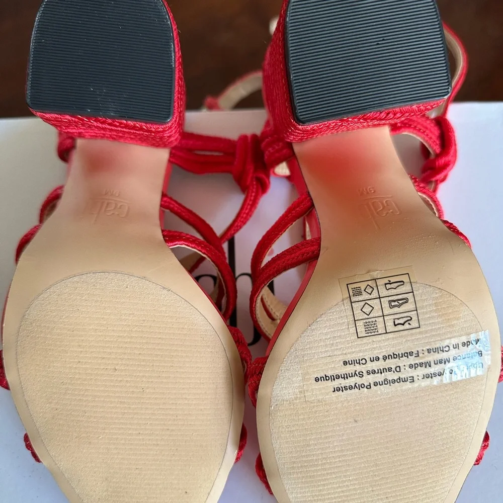 Red Knotted Slingback Sandals by Cabi